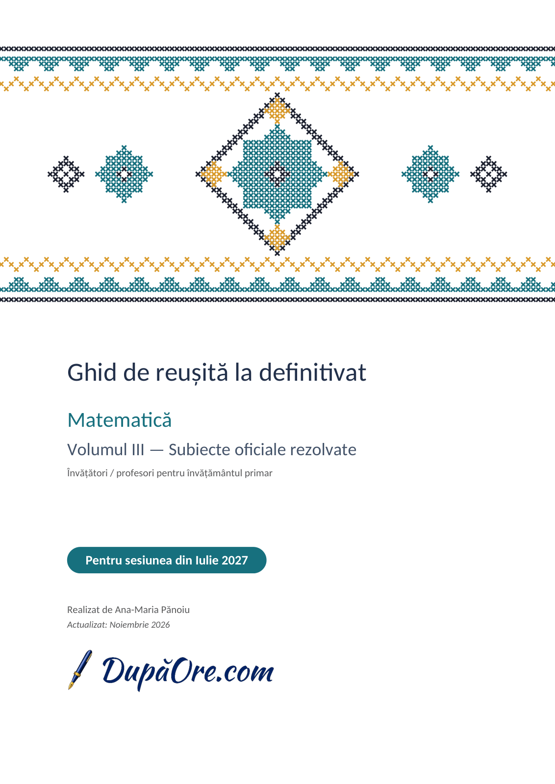 Coperta: Matematică, Subiecte oficiale rezolvate.