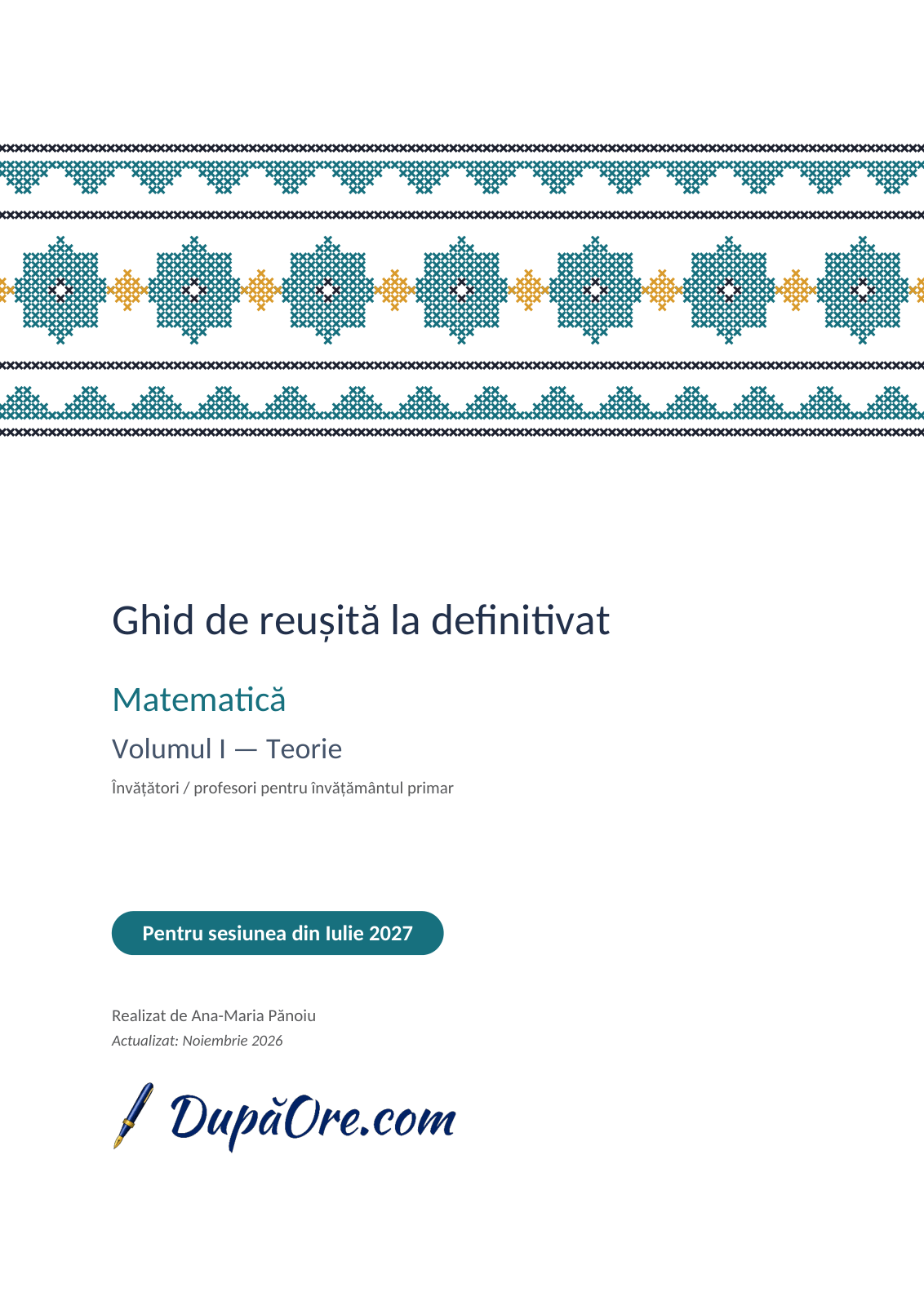 Coperta: Matematică, Teorie.