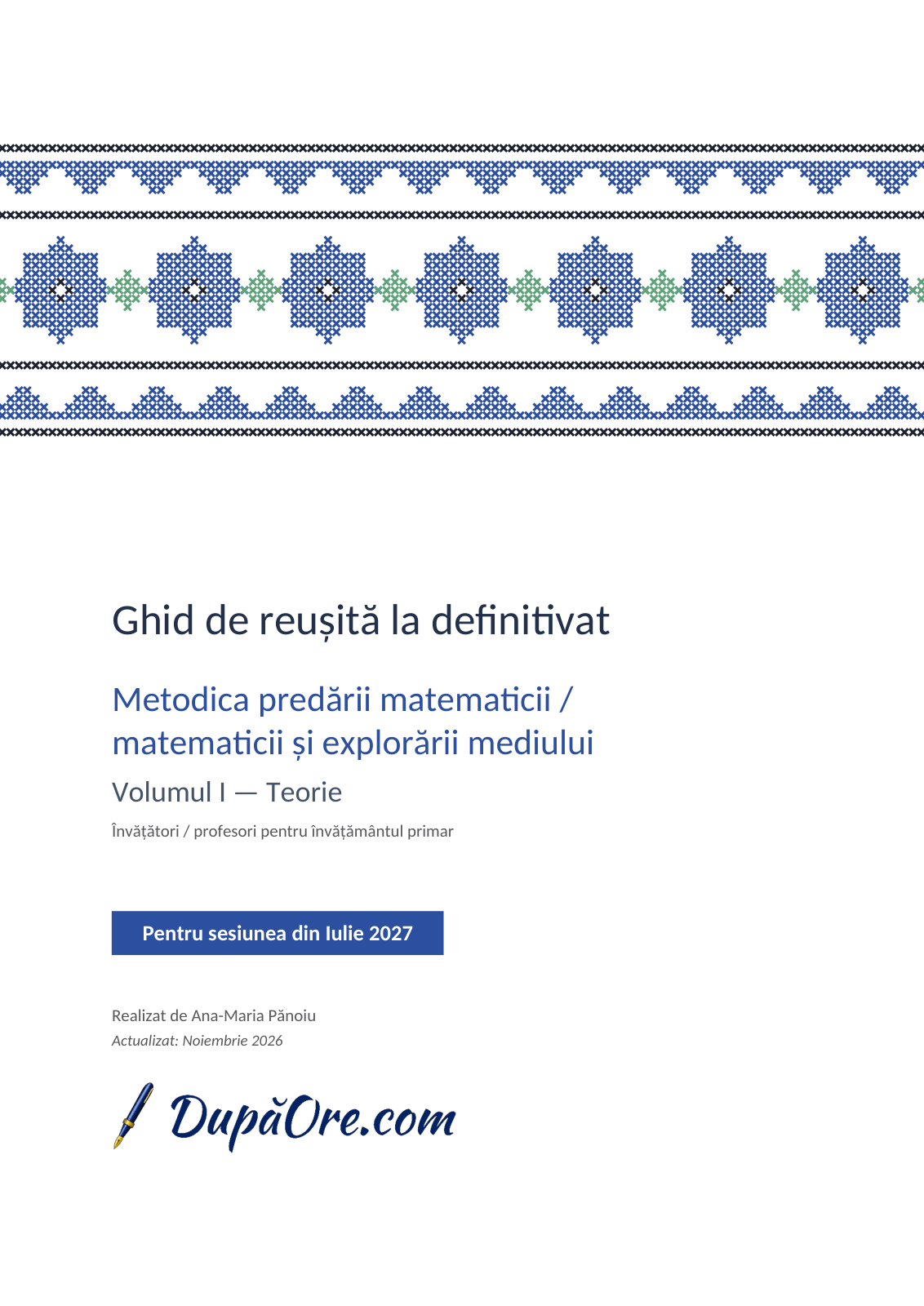 Coperta: Metodica predării matematicii / MEM, Teorie.