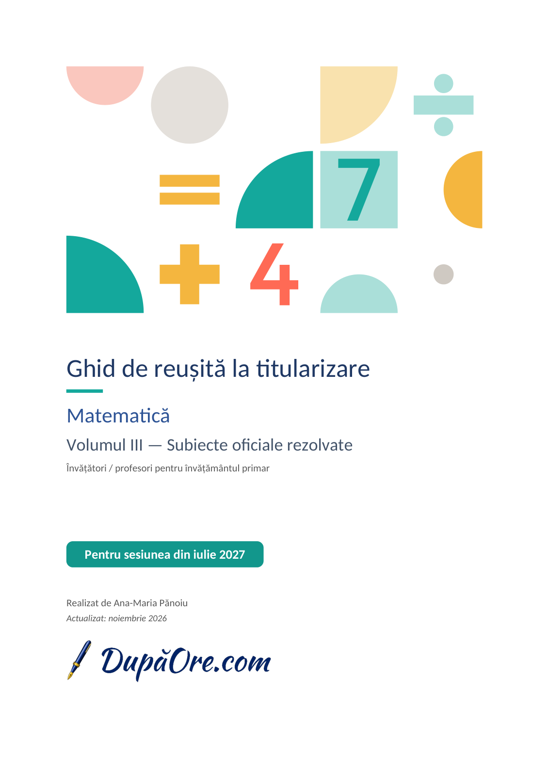 Coperta: Matematică, Subiecte oficiale rezolvate.