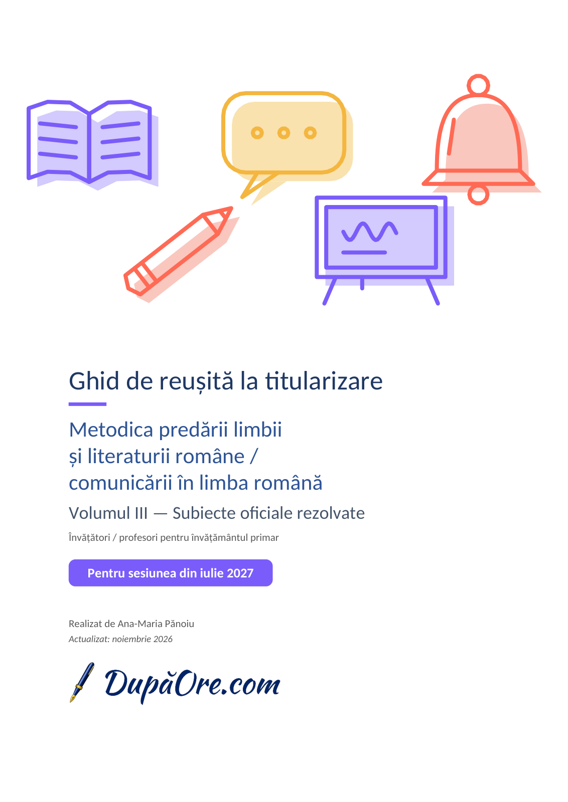 Coperta: Metodica predării LLR/CLR, Subiecte oficiale rezolvate.